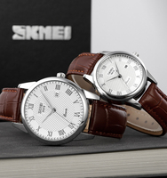 Montre Quartz Unisexe SKMEI 9058 : Bracelet en Cuir Véritable, Étanche – Vente Flash