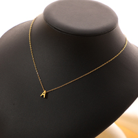 Colgante de Acero Inoxidable Chapado en Oro de 18K, Collar con Inicial de Letra, Nombre Único, Regalo de Joyería, para Mujer