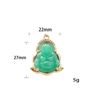Yunnique – collier avec pendentif bouddha en acier inoxydable, couleur or, serti de pierres, cadeau pour femmes, 27079 - Product Image 5