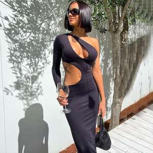 Nuovo arrivo primavera tinta unita da sera <span class=keywords><strong>donna</strong></span> <span class=keywords><strong>abbigliamento</strong></span> <span class=keywords><strong>donna</strong></span> <span class=keywords><strong>Sexy</strong></span> monospalla ritagliato abito Midi - Product Image 6