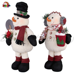 Zaves 18 pollici stile Country in piedi pupazzo di neve con tazza di uccelli accessori per interni ed esterni fabbrica di natale all'ingrosso - Product Image 5