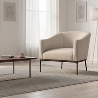 Fauteuil à bras en cuir avec base en métal, design moderne, meubles de salon, meubles de maison