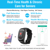 L16Pro Reloj de alerta para ancianos con pacientes de Alzheimer con monitoreo de salud Navegación GPS Botón SOS Dial Reloj de respuesta de llamada