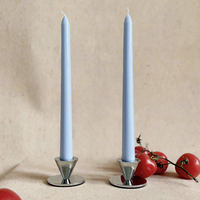 Porte-bougie conique inversé en alliage d'aluminium et de fer, finition argent brillant miroir, pour bougie simple, idéal pour table à manger et décoration intérieure