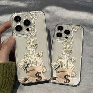 Funda para Teléfono Móvil con Diseño de Signo de Dólar, para <span class=keywords><strong>iPhone</strong></span> 16 Plus, 17 Air Pro Max, Carcasa Transparente Antigolpes - Product Image 5