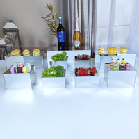Présentoir acrylique personnalisé de 7 pièces en gros pour présentoir de nourriture de buffet de fête de mariage