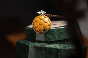 จี้ควอทซ์ทอฟฟี่ชุบเงินทรงกลมส่องแสงชั้นยอด - Product Image 3