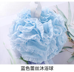 Éponge de <span class=keywords><strong>bain</strong></span> <span class=keywords><strong>extra</strong></span> large de 50 g, filet <span class=keywords><strong>moussant</strong></span>, boule de <span class=keywords><strong>bain</strong></span> en forme de fleur, outil de gommage corporel haut de gamme, non éclatant, durable - Product Image 6