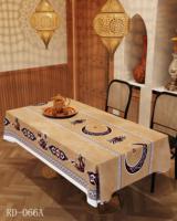 Nappe de table en polyester à motif floral sur mesure, élégante et protectrice pour le Ramadan, les mariages, les fêtes et les banquets, non tissée
