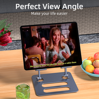 Nouveau support de tablette en alliage d'aluminium, Rotation libre à 180 degrés, support de téléphone portable 2 en 1