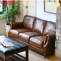 Canapé Chesterfield capitonné en cuir antique U-BEST Canape Divano Muebles Para Habitacion De Salon Hogar Furniture Living Room