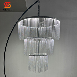 SMOOTH 3 tiers Round Circle Chandelier Tassel Lamp Wedding <b>Ceiling</b> Light Decoration - Product Image 3