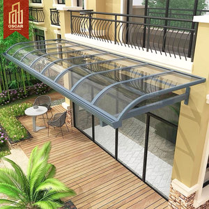 Tettoia Autoportante <span class=keywords><strong>per</strong></span> Patio con Colonne, Tetto <span class=keywords><strong>in</strong></span> <span class=keywords><strong>Policarbonato</strong></span> Grigio Chiaro, Copertura <span class=keywords><strong>per</strong></span> Balcone, Pensilina - Product Image 4