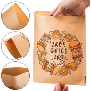 Bolsas de Papel Kraft para Sándwiches con Revestimiento de Cera Antigrasa para Aperitivos, Papas Fritas y Productos Horneados, Diseño Personalizado Impreso en Color Marrón - Product Image 4