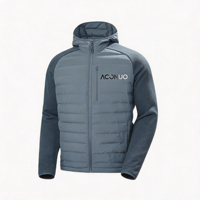 Veste matelassée en coton léger personnalisée pour hommes pour l'hiver en plein air conception mince fermeture à glissière en tissu polyester-nylon tissé