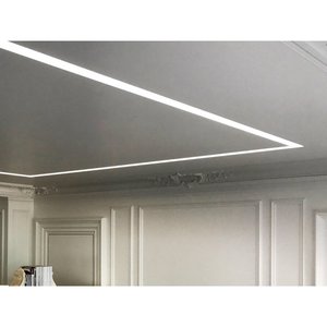 Ensemble complet de profilés en aluminium encastrés pour mur, 2 mètres, SKU-3360, ailettes rétractables, 52,1x14 mm, finition satinée, capuchons de crochet, surface anodisée - Product Image 2