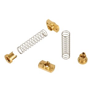 Lot de 2 écrous à ressort anti-jouet T8 à bords coupés, pas de 2 mm, déport de 8 mm, pour vis sans fin en laiton - Product Image 2