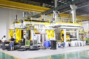 Automatische Doppel ring große HDPE 160L 200 Liter 55 Gallonen blaue chemische Fass trommel 220L Extrusion sblasform maschine - Product Image 2