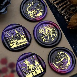 Thiết Kế Mới Tối Loạt Sáp Con Dấu Đầu Bí Ẩn Retro Sáp Con Dấu Đầu Đồng Cho Minh Họa Cuốn Sổ Tay Bộ Sưu Tập - Product Image 6