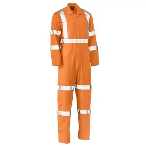 Factory Supply NFPA2112 100% Cotton Lightweight Elastic Waist FR Flame Resistant waterproof Coverall For Men