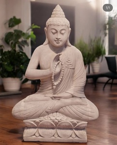 Sculpture de statue de <span class=keywords><strong>bouddha</strong></span> riant en pierre de marbre grandeur nature de <span class=keywords><strong>jardin</strong></span> <span class=keywords><strong>extérieur</strong></span> - Product Image 3