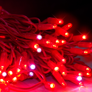 Guirlandes lumineuses LED robustes IP67, 5 m, 50 LED, double couleur rouge/bleu, fil en caoutchouc, dimmables, pour extérieur, allée, jardin, fêtes, faible MOQ - Product Image 3
