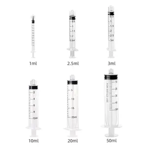 Disposable Plastic Luer Lock Syringe 1ml 2ml 3ml 5ml 10ml 20ml 30ml 50ml For Veterinary Dispensing Plastic Syringes