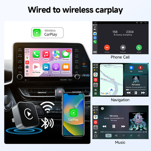 Grandnavi mini không dây Carplay Android Auto Dongle hỗ trợ ban đầu chỉ đạo bánh xe điều khiển bằng giọng nói điều khiển <span class=keywords><strong>Google</strong></span> bản đồ - Product Image 6