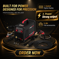 YEESTECH 185A 110V/220V Double tension, Poste à souder MIG à fil fourré, Pistolet à bobine, 5-en-1 Multi-processus, Affichage numérique LED, Contrôle synergique