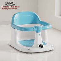 Chaise de bain pour bébé, 4 ventouses, accoudoir ouvrable d'une seule main, siège de bain sécurisé, TPE antidérapant, 1-2 ans, certifié CE