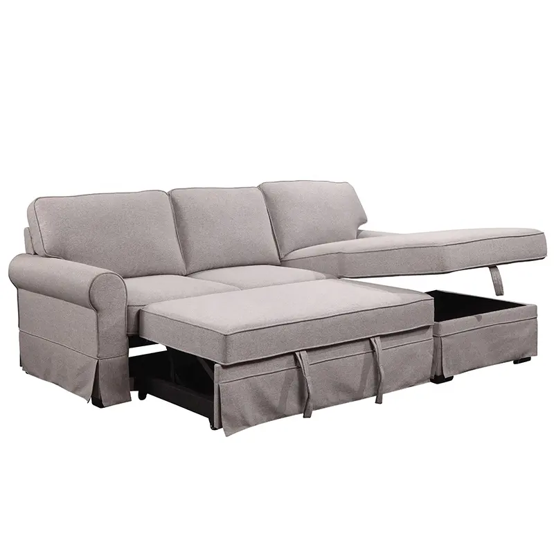 Sản Xuất Thoáng Khí Morden Phong Cách Phòng Khách Ghế Sofa Chức Năng Lưu Trữ L Hình Set Cắt Sofa Với Giường