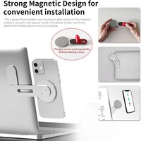 Support de téléphone pliable magnétique Support d'extension en métal pour écran d'ordinateur portable à montage latéral et support de moniteur de PC