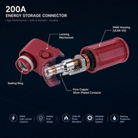 Connecteur de stockage d'énergie haute puissance 200A 1500V DC IP67 anti-poussière à connexion rapide avec contact plaqué argent pour pack de batteries