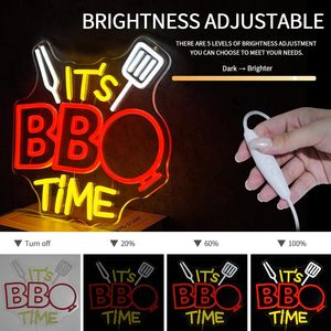 It's BBQ Time Neon <b>Sign</b> LED indoor hanging ambient light shop <b>sign</b> wall decoration light entrance indicator light luminous <b>sign</b> - Product Image 4