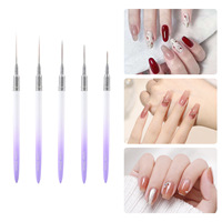 Manucure professionnelle dessin Liner stylo 5 pièces/ensemble Nail Art brosse Kolinsky acrylique ongles Liner brosse