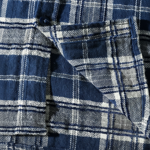 Camisa de franela azul superventas para esquí y snowboard de manga larga con cuello de polos y ojales estampado de logotipo personalizado - Product Image 1