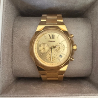 Montre Chronographe Étanche MKOriginals de Mode en Gros, Boîtier en Alliage de Zinc, Cadran à Aiguilles Lumineuses, Montre Dorée pour Femme