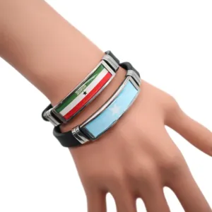 Nouveau produit 2024 promotionnel de haute qualité personnalisé imprimé Sports Gym Festival Italie France drapeau bracelet avec Logo personnalisé