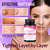 Complément de collagène pour adultes en capsules pour le soutien de la peau, antioxydant, éclaircissant la peau, peptides de collagène, vitamine C, sans sucre, végétalien