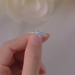 Butterfly Fairy 3D Ring For Women Colored Diamond Pave Setting Gift Jewelry - Product Image 3