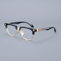 Montures de lunettes rectangulaires sophistiquées à monture complète unisexe, combinaison métal-acétate, verres correcteurs pour lunettes de lecture