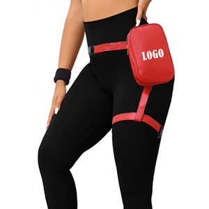 Design <span class=keywords><strong>de</strong></span> mode PU cuir polyvalent femmes Fanny Packs taille ceinture <span class=keywords><strong>jambe</strong></span> sacs pour coque <span class=keywords><strong>de</strong></span> téléphone en plein air Sport cyclisme voyage pochette - Product Image 6
