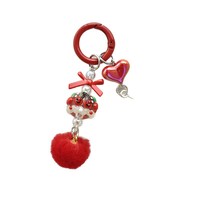 Nieuwe Creatieve Metalen Pom-pom Telefoon Charm DIY Geknoopte Ketting Lichtgevende Fruitvormige Olie-druppel Kralen Schattige Charms Sleutelhangers