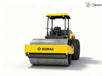 Rouleau vibratoire à tambour unique BOMAG BW213 de 13 tonnes d'occasion, conforme aux normes EPA |   Compacteur de sol EURO 5 avec moteur 110 kW et pompe à roulement