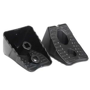 Custom Vehicle Plastic Wheel Chock for Truck RV Parking Solid Anti Slip Truck Wheel <b>Wedge</b> 2 Pack <b>Set</b> Factory - Product Image 3