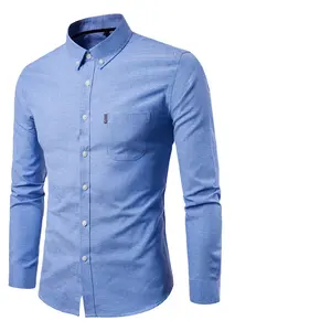 Herren Langarm Oxford Shirt große lässige Stil Sommer Camisa für Männer formelle Arbeits hemden