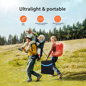 Panneau solaire monocristallin pliable portable 400W 200W 100W pour activités de plein air, camping, randonnée, voyages en camping-car, utilisation avec une station d'alimentation - Product Image 4