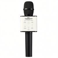 Micrófono Inalámbrico Karaoke Q7 Portátil, Dinámico, Omnidireccional, de Plástico, con Altavoz para Cantar y Fiestas