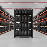 Étagère de stockage de pneus industriels, unité de rayonnage en acier durable, installation facile pour l'organisation des entrepôts et des ateliers