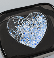 Tas Makeup PVC Transparan DICHOS Cute Heart Quicksand, Kantong Penyimpanan Kosmetik Tahan Air untuk Perjalanan, Tas Cuci Transparan dengan Glitter Hati